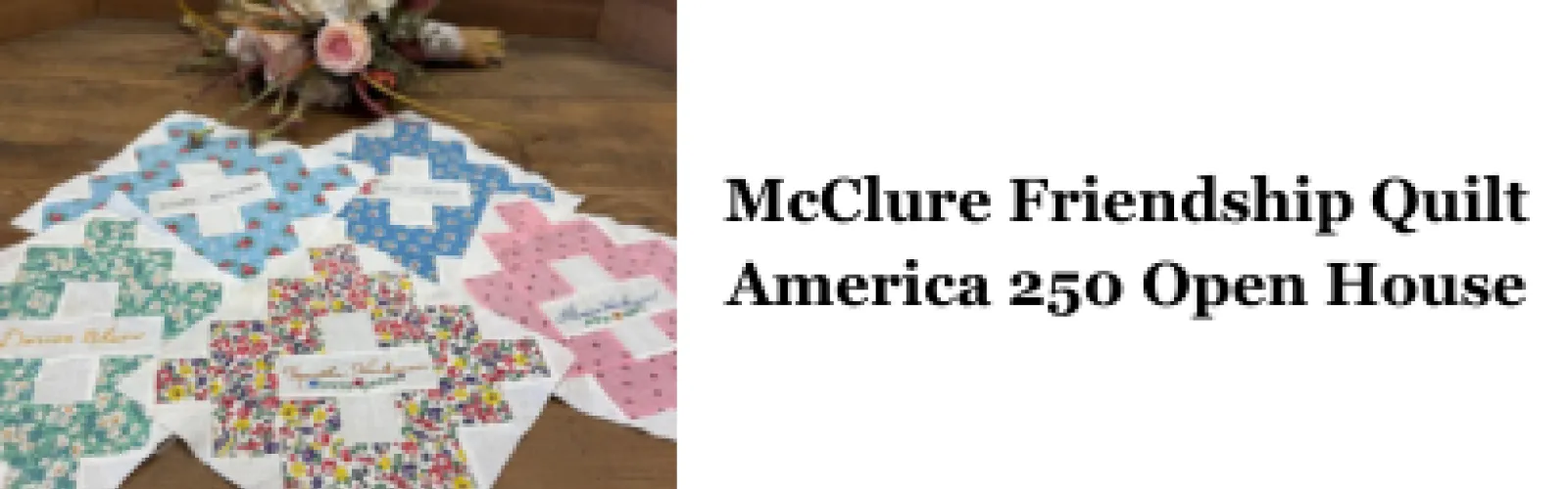 Historic Quilt Squares from McClure Ladies O4 Club from 1940