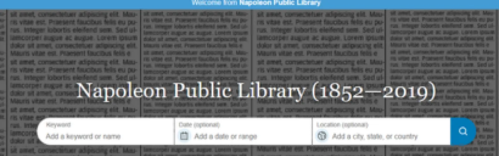 Napoleon Public Library (1852-2019) Newspaper on mirofilm holidings